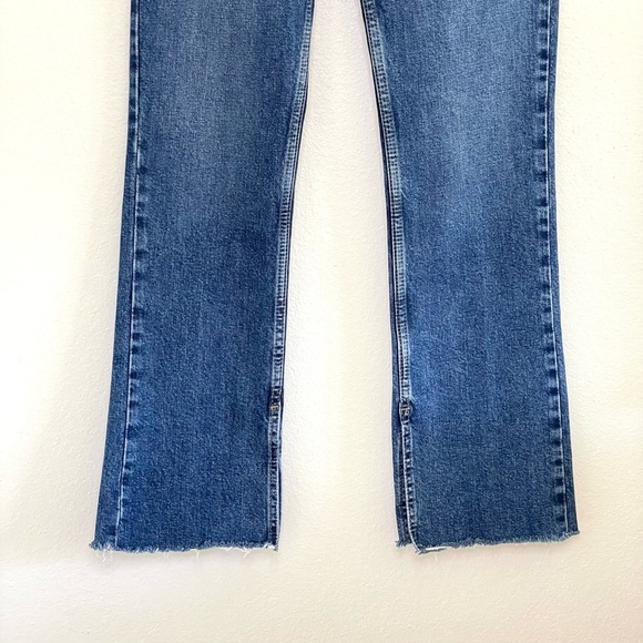 Free People We The Free Emmy Split Hem High Waist Boot Cut Jeans Medium Blue 27 - Picture 4 of 11